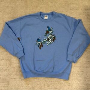 Blue Bird Embroidered Sweater